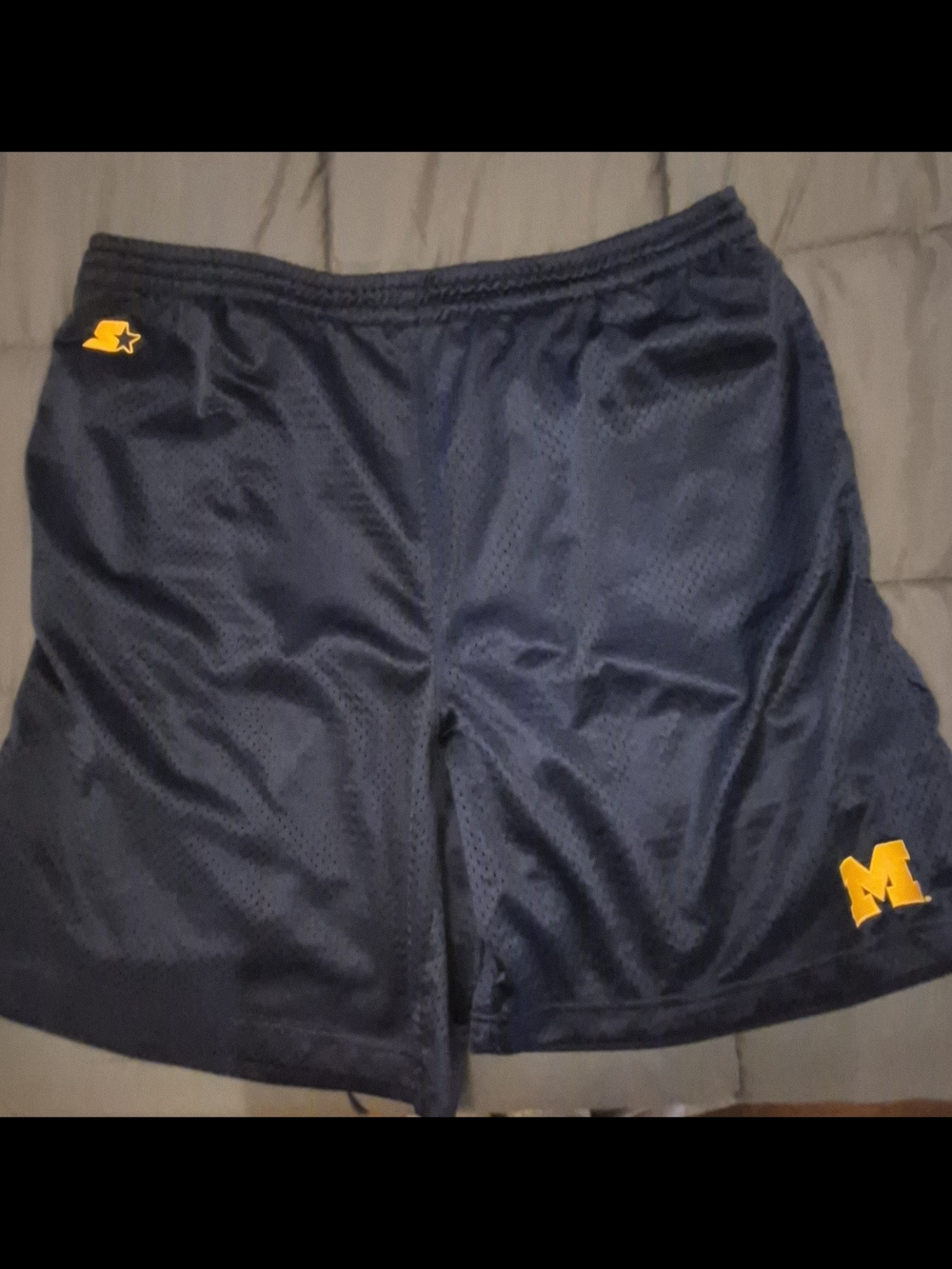 Vintage Starter Michigan Navy Mesh Athletic Shorts